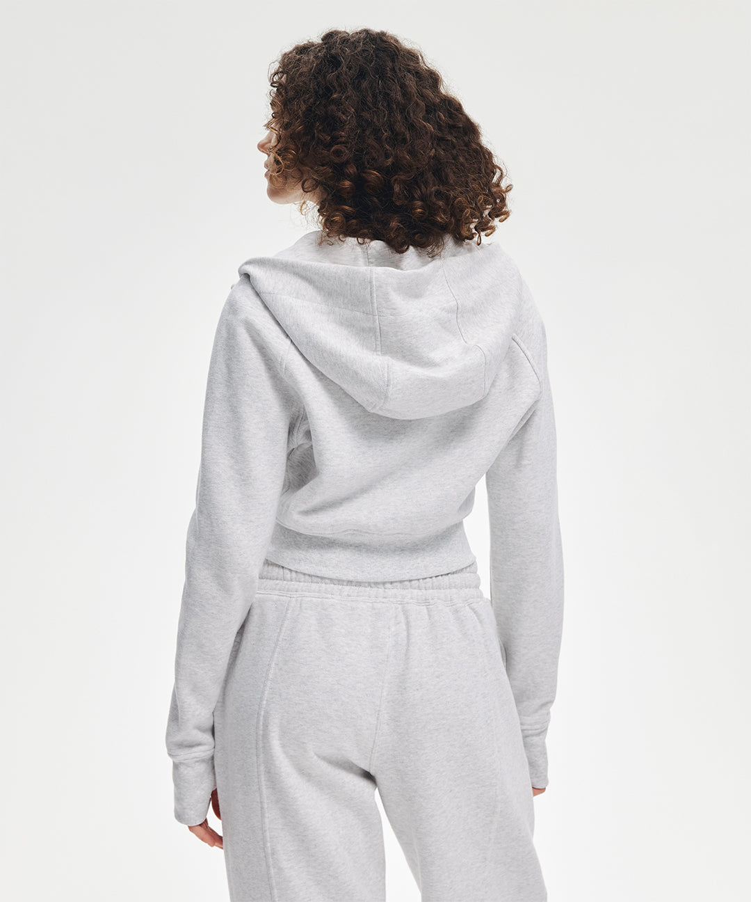 Sudadera Corta con Capucha y Cremallera Frontal