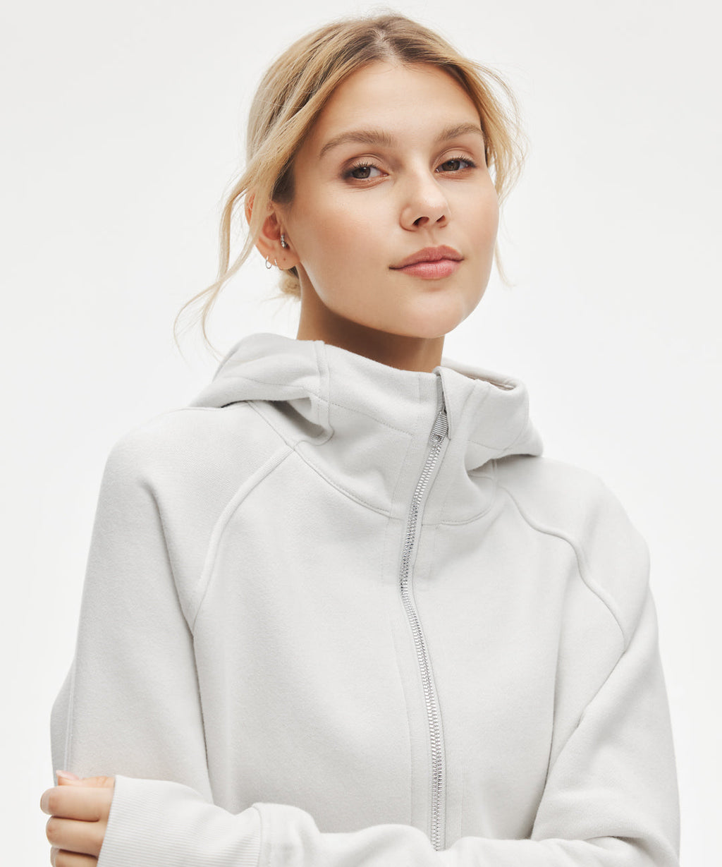 Sudadera Corta con Capucha y Cremallera Frontal