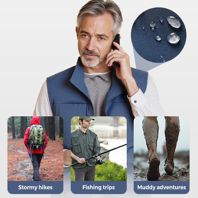 Chaleco utilitario impermeable para hombre