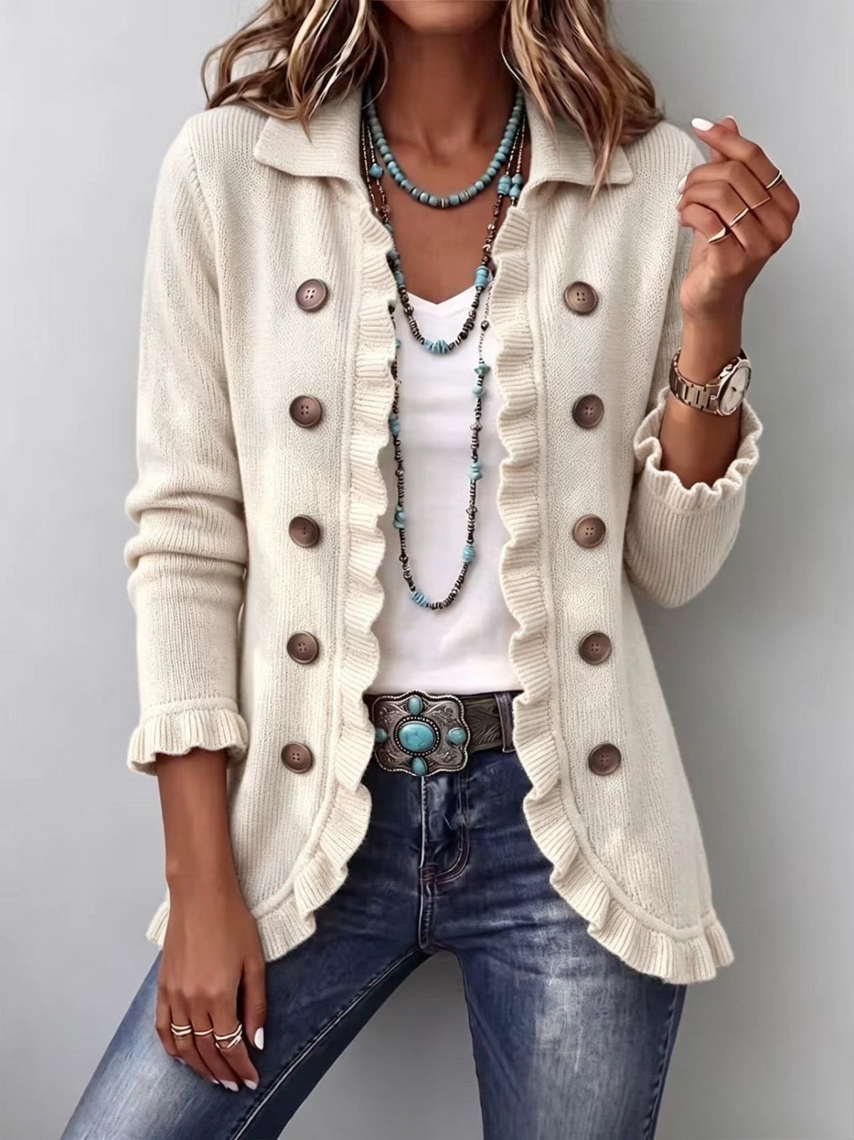 Casilda | Chaqueta de Punto Marfil