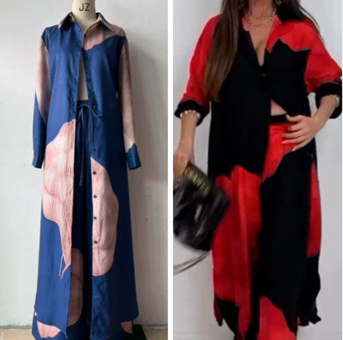 Conjunto de Mujer con Camisa Larga