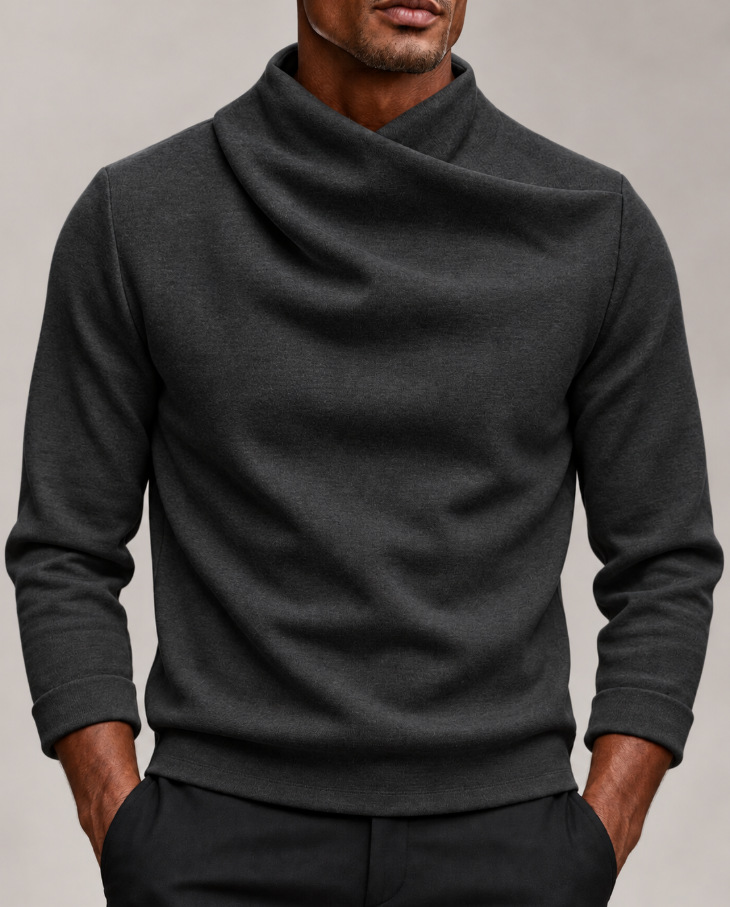 Top moderno de cuello alto cruzado