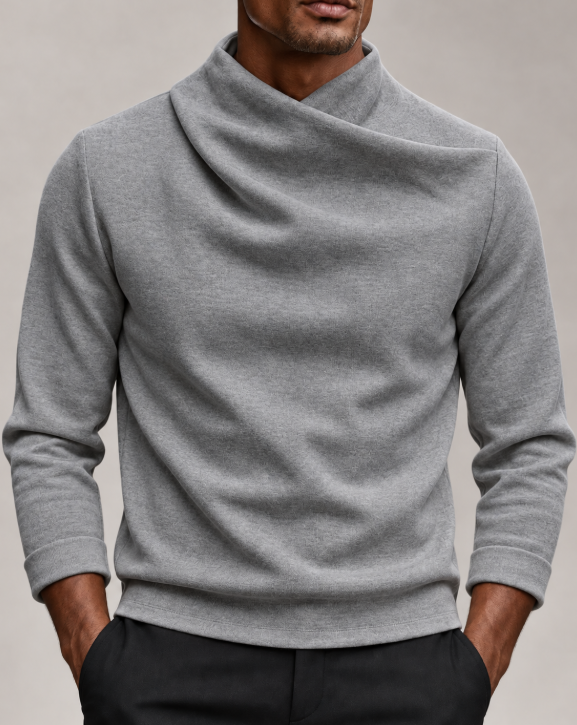 Top moderno de cuello alto cruzado