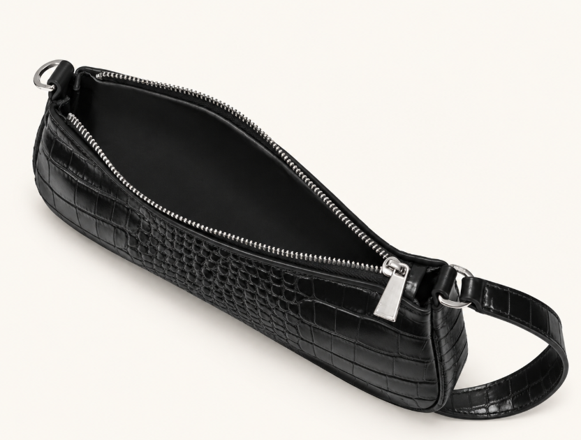 Bolso de hombro Eva - Cocodrilo marrón
