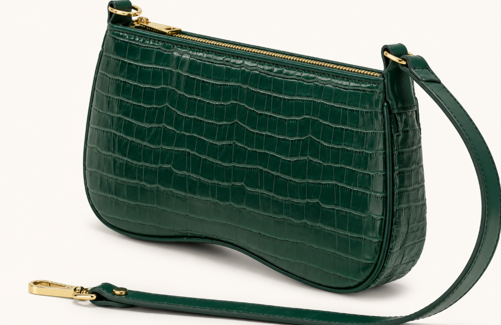 Bolso de hombro Eva - Cocodrilo marrón