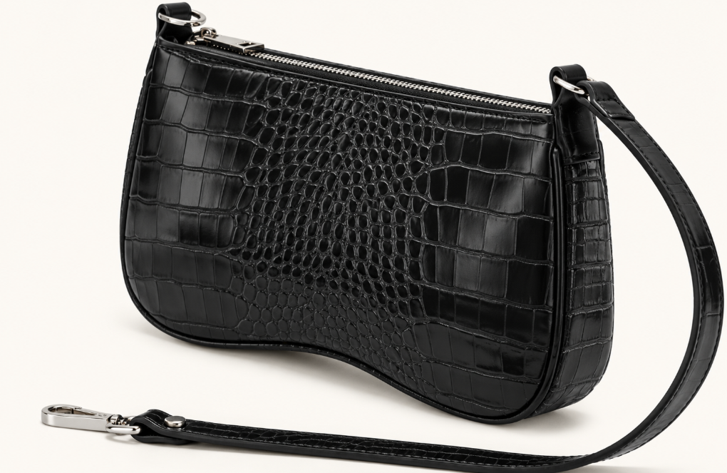 Bolso de hombro Eva - Cocodrilo marrón