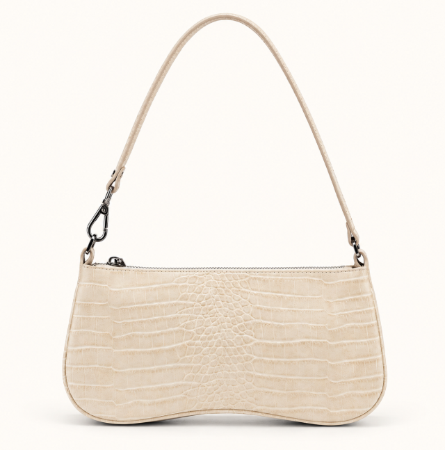 Bolso de hombro Eva - Cocodrilo marrón