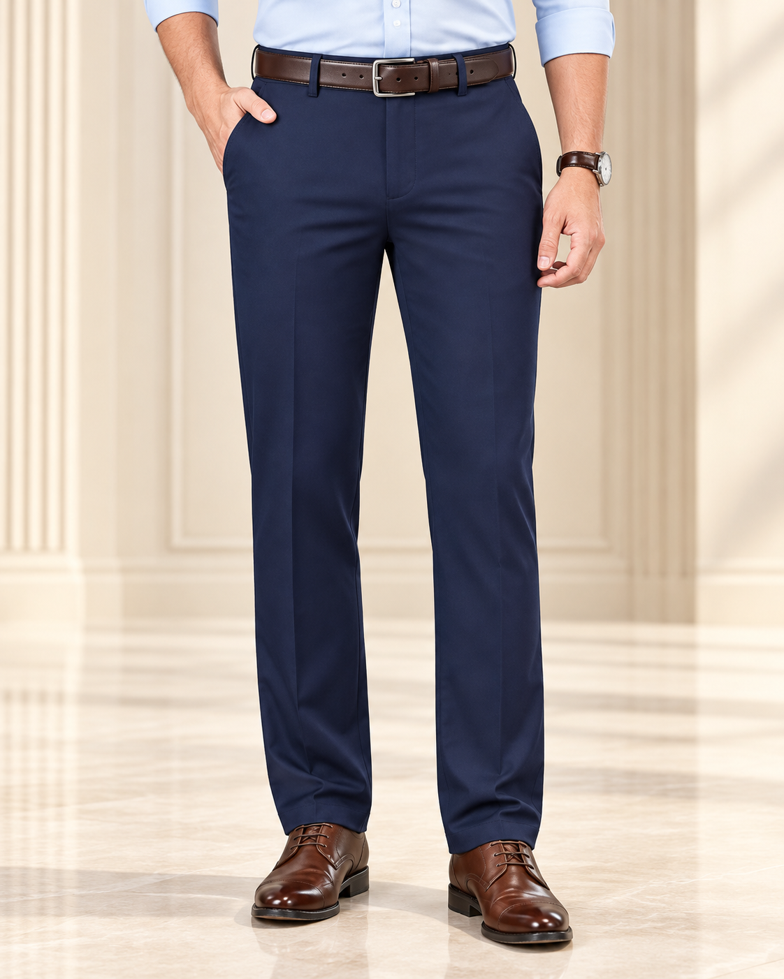 Pantalones clásicos de corte recto