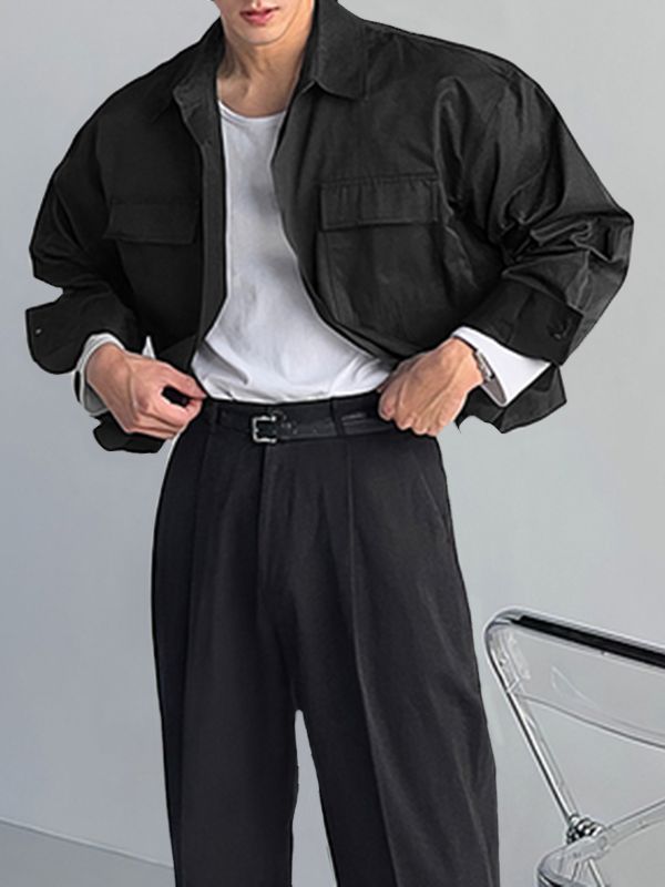 Chaqueta de Manga Larga para Hombre con Diseño de Bolsillos 3D