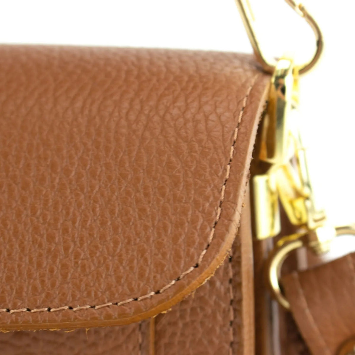 Bandolera Piel Pregato Fíbula Camel