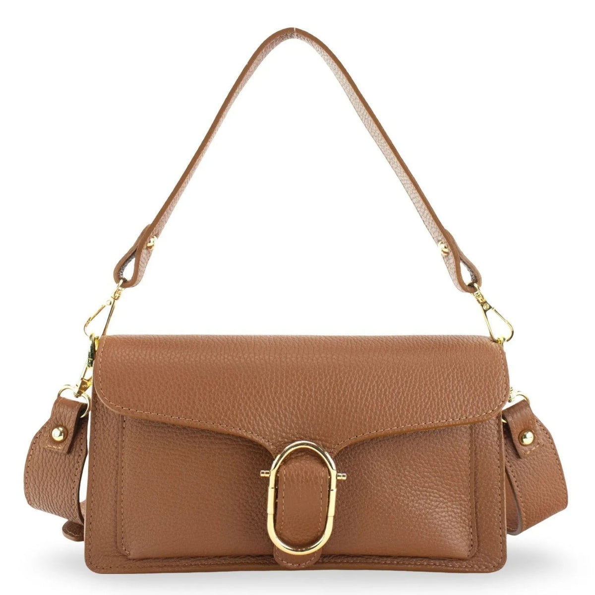 Bandolera Piel Pregato Fíbula Camel