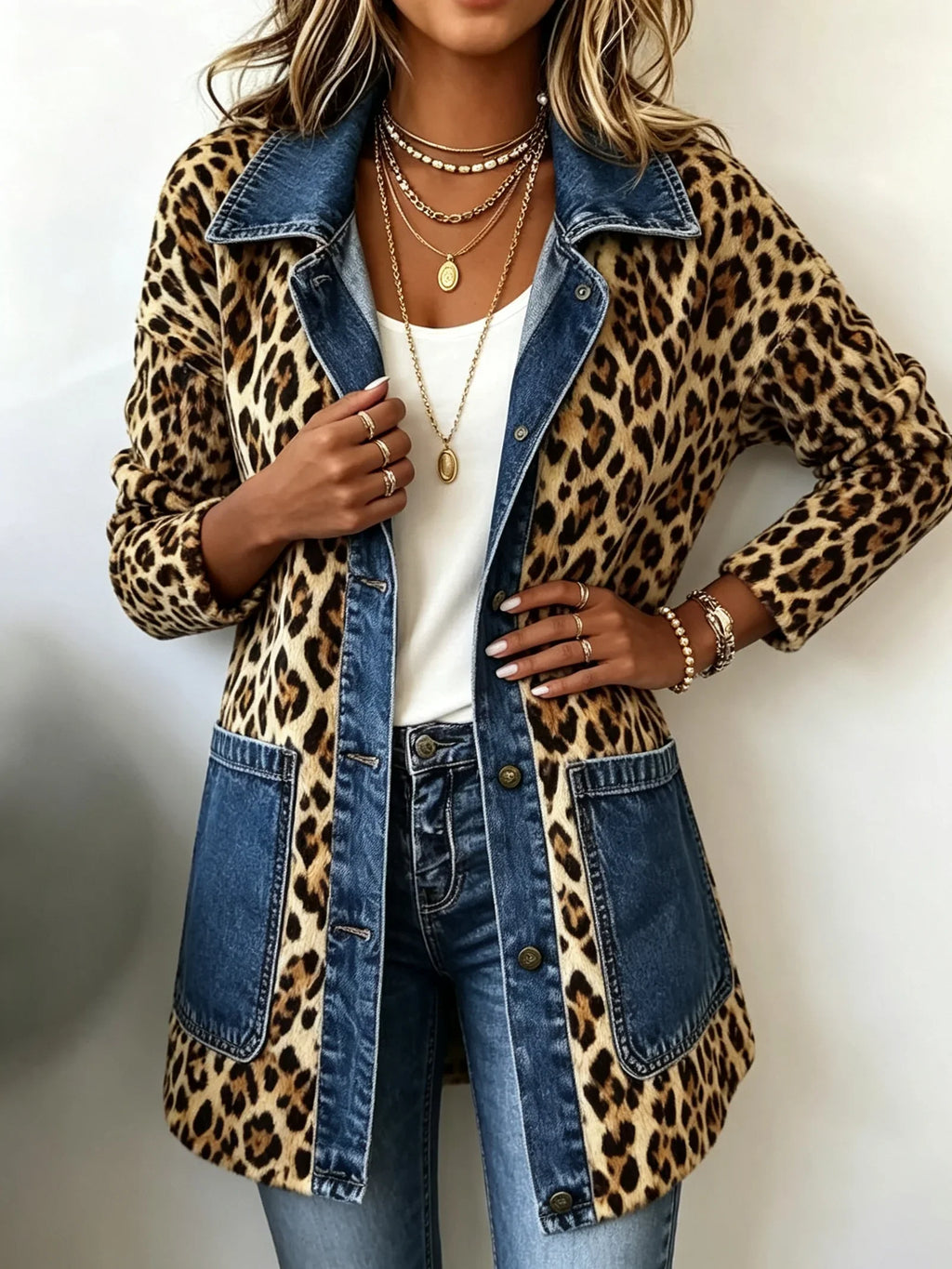 Nieves | Chaqueta Larga de Leopardo
