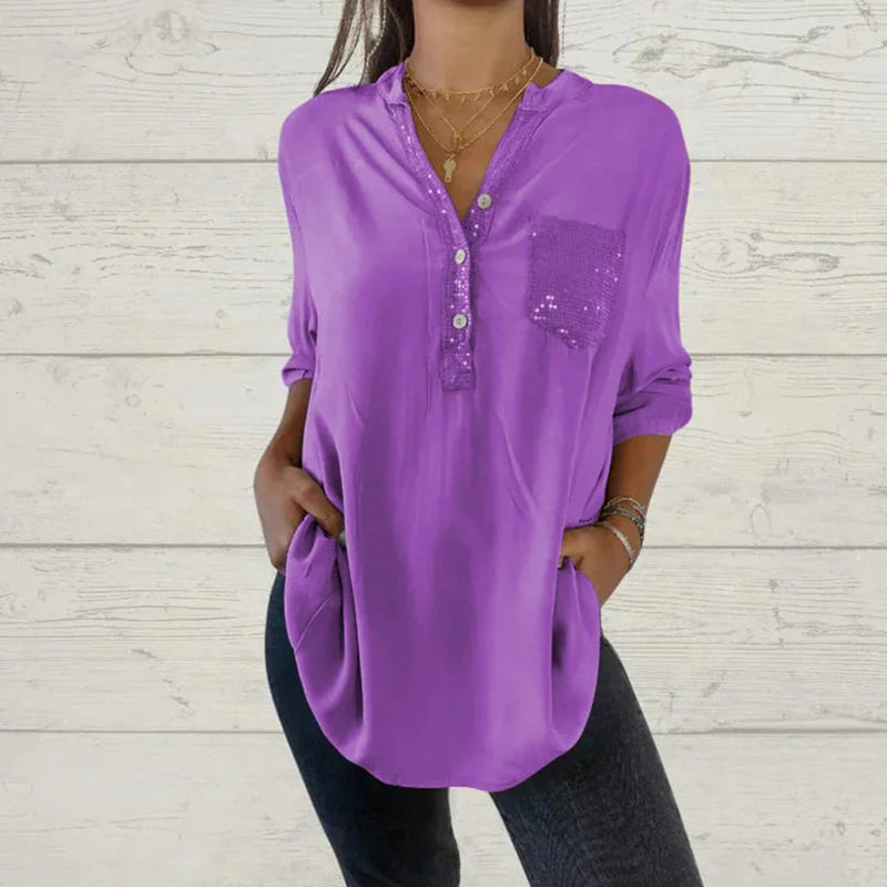 Camiseta de mujer con escote en V