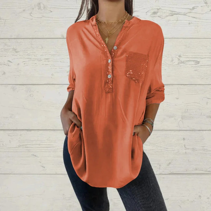 Camiseta de mujer con escote en V