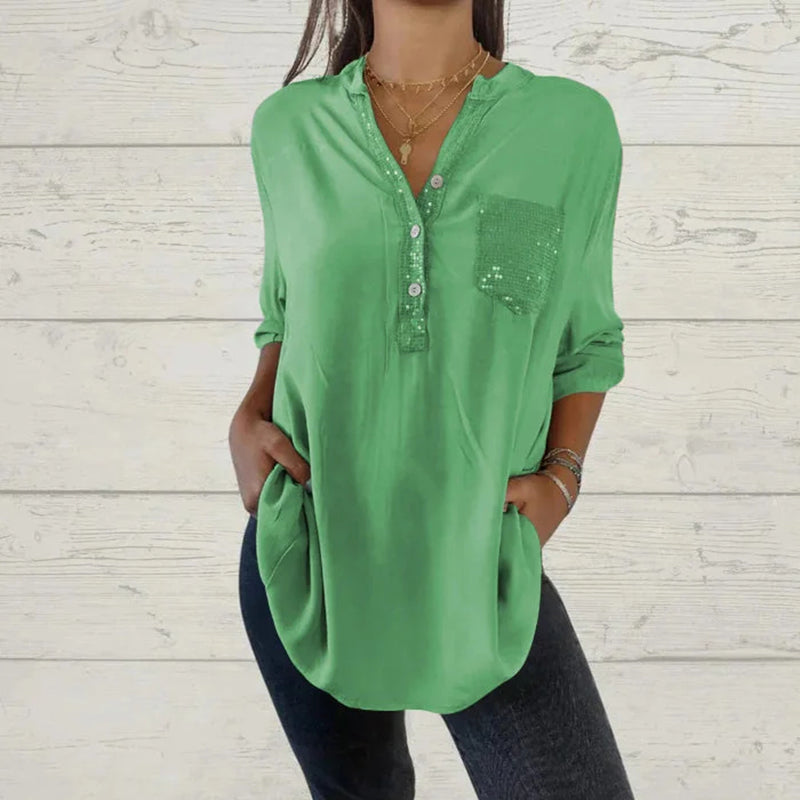 Camiseta de mujer con escote en V