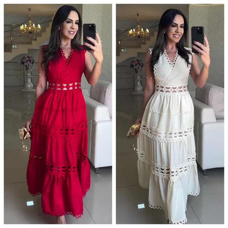 Vestido sin mangas con escote en V