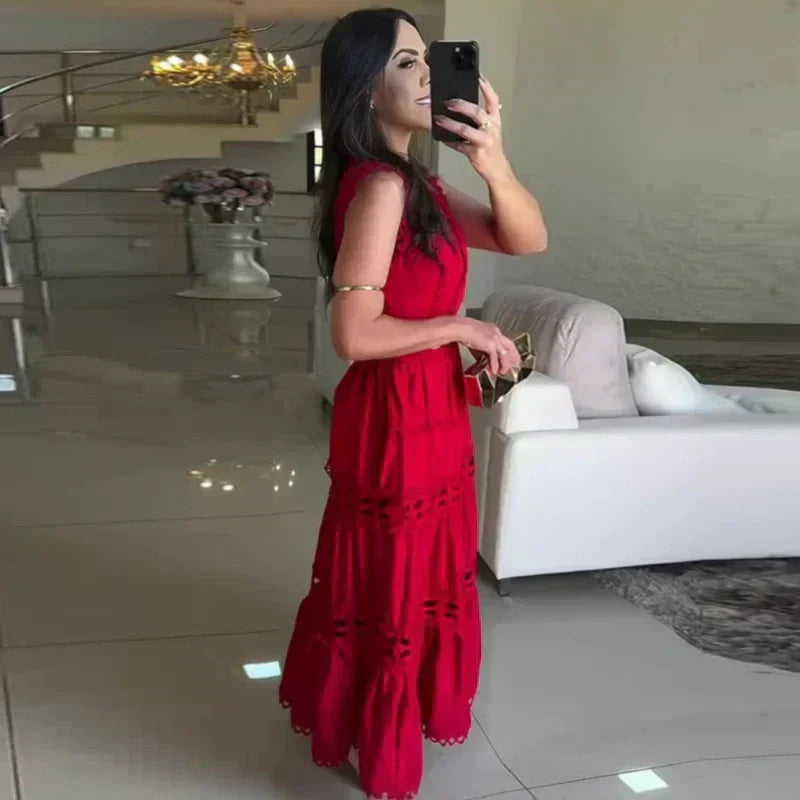 Vestido sin mangas con escote en V