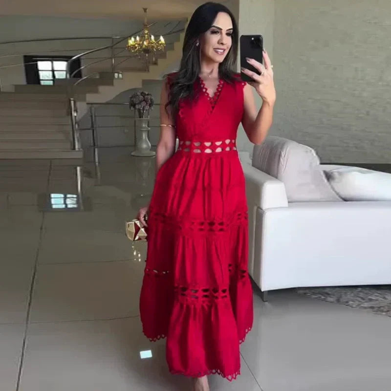 Vestido sin mangas con escote en V