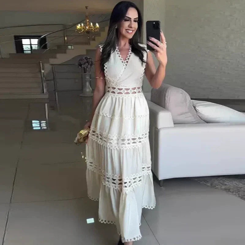 Vestido sin mangas con escote en V