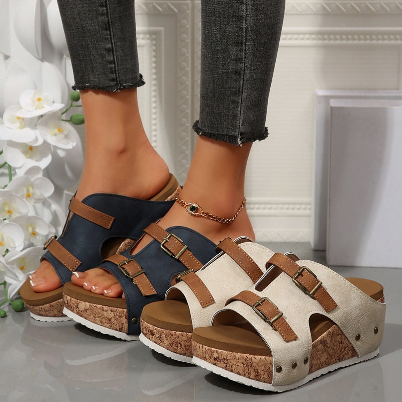 Sandalias de cuña con plataforma