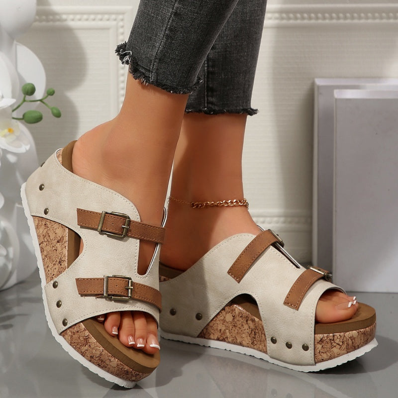 Sandalias de cuña con plataforma