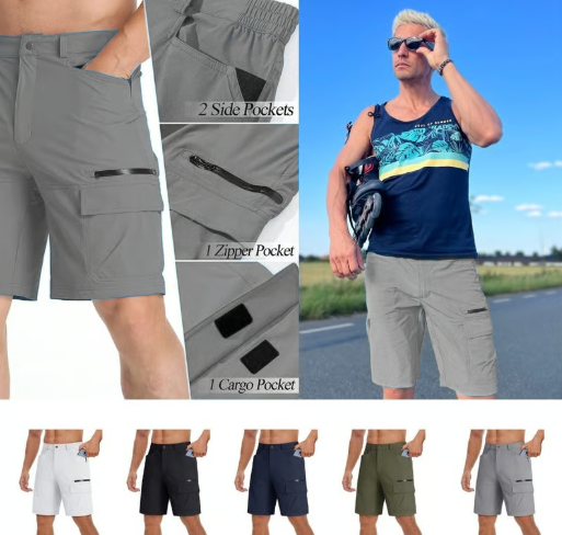 Bermudas cargo casuales para hombre